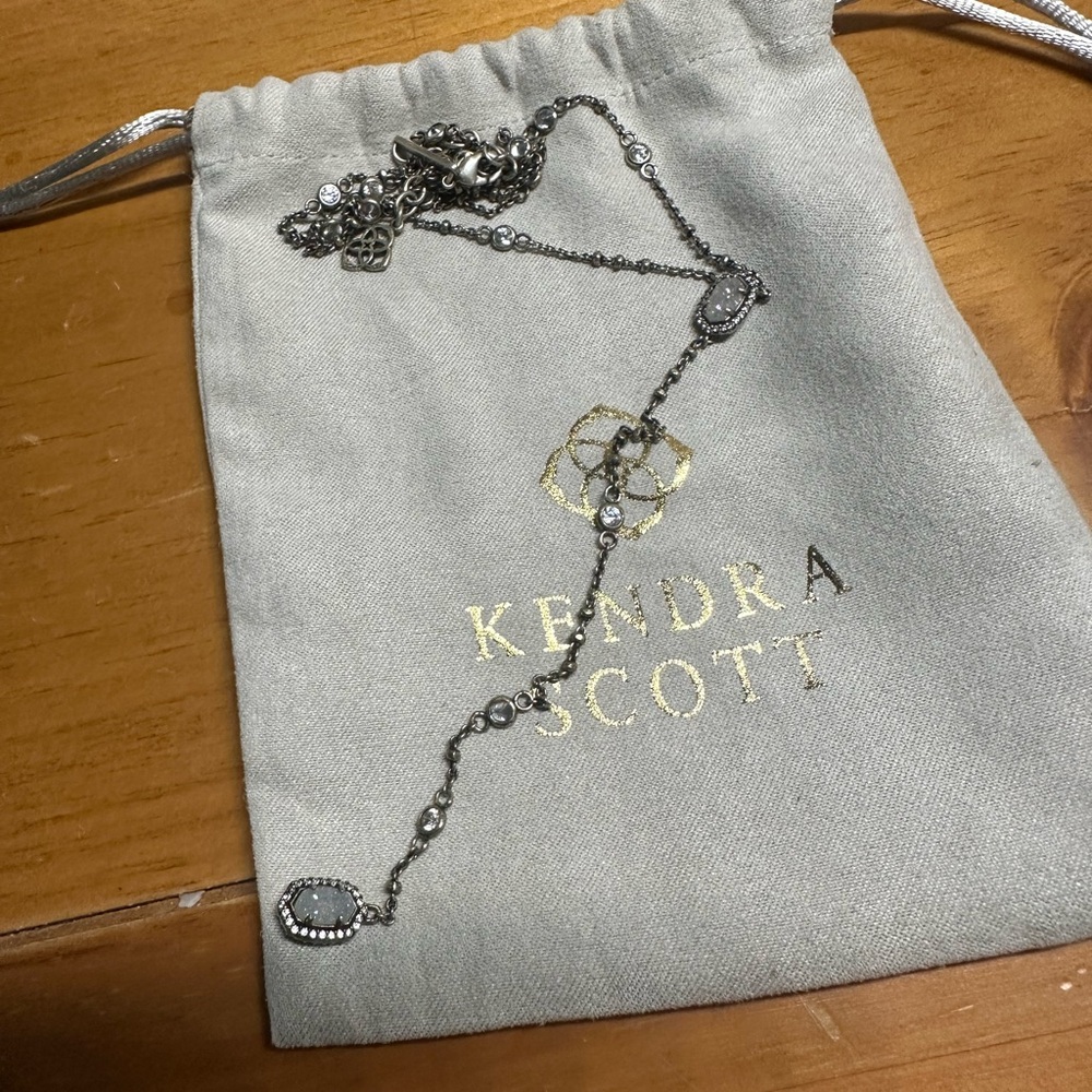 Kendra Scott Silver and Gray Necklace